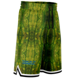 Luxury Neon Green with Snake Skin Design on Basketball Short