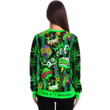 Exclusive Green Neon Comic Style with Cannabis Stylish Design Luxury Fashion Unisex Sweatshirt