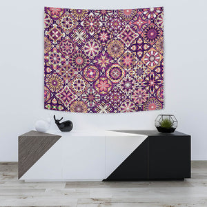 Luxury Violet Mosaic Mandala Design Wall Tapestry