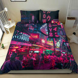 Real Neon City Design Bedding Set