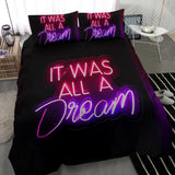 It Was All A Dream Neon Design Bedding Set