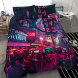 Real Neon City Design Bedding Set