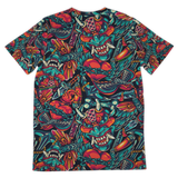 Colorful Tattoo Design With Devil Street Wear Style T-Shirt