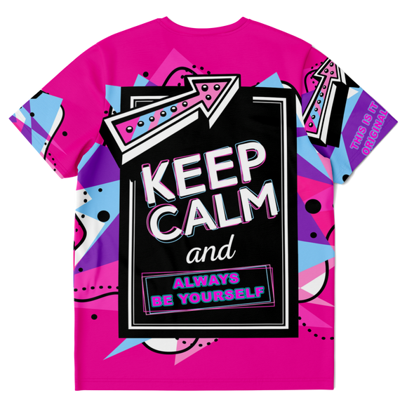 Pink Painted Stylish Art Keep Calm & Always Be Yourself T-Shirt