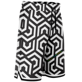 Luxury Black & White Geometric Classic Design Unisex Basketball Shorts