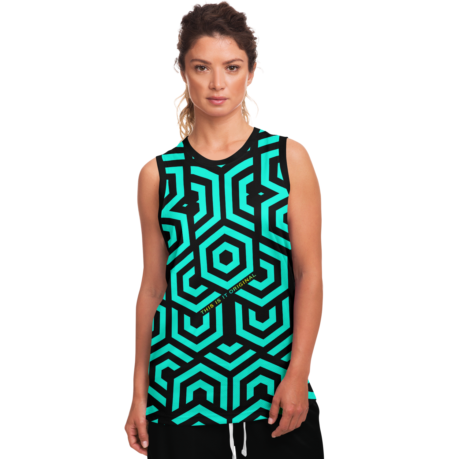 Luxury Black & Light Blue Geometric Classic Design Unisex Basketball J ...