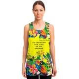 Perfect Tropical Flowers Colorful Design "I'm creating the life of my dreams" Unisex Tank top