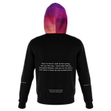 Luxury Poetry with Black on Black Design with Pink & Purple Sky Three Fashion Hoodie