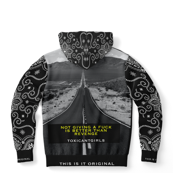Road to Nowhere One with Ornamental Bandana - Paisley Sleeve Design Fashion Hoodie