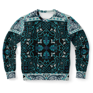 Light blue X Dark Blue Old school Style Ornamental Luxury Design Fashion Sweatshirt