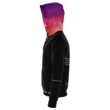Luxury Poetry with Black on Black Design with Pink & Purple Sky Two Fashion Hoodie