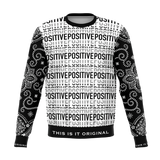 Fresh White & Black Positive Design X Black Paisley Bandana Style Luxury Fashion Sweatshirt