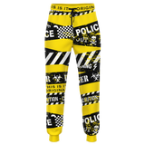 Danger, Stay Away, Police. Black & Yellow Stylish Unisex Fashion Joggers