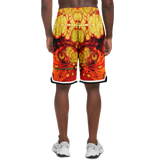 Luxury Black & Fire Lava Design Unisex Basketball Shorts