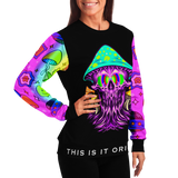 Psychedelic Skull with Rainbow Colorful Psychedelic Art Design Luxury Fashion Sweatshirt