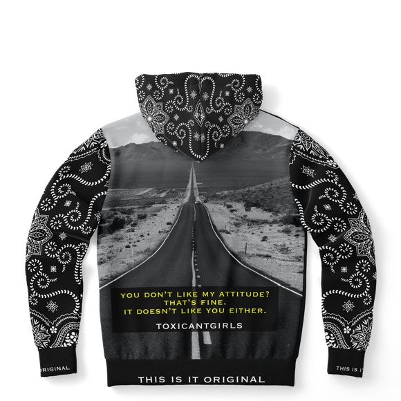 Road to Nowhere Four with Ornamental Bandana - Paisley Sleeve Design Fashion Hoodie