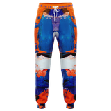 Painted Stylish Art Camouflage Orange & Deep Blue Colorful Design Fashion Pants