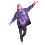 First Rule of 2021 Don't Think About 2020 Violet Space & Stars Design XXL Oversized Snug Hoodie