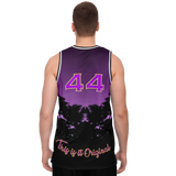 Luxury Violet Sunset Color with Palm Tree - Lucky Number 44 - Unisex Basketball Jersey