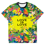 Perfect Tropical Flowers Colorful Design "Love is Love" T-shirt