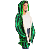 Cannabis design with Neon Stripes Style & Running Angry Alien Luxury Cloak