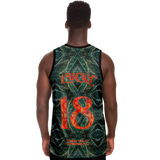 Dark Emerald Marble with Gold Paintings Design Basketball Jersey