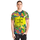 Perfect Tropical Flowers Colorful Design "Love is Love" T-shirt