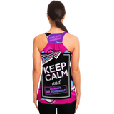 Pink Painted Stylish Art Keep Calm & Always be Yourself Fitness Racerback Tank Top