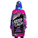 Pink Painted Stylish Art Keep Calm & Stay Strong XXL Oversized Snug Hoodie