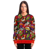 Exclusive Comic Style with Red & Green Tartan Stylish Design Luxury Fashion Unisex Sweatshirt