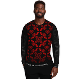 Exclusive Red & Black Design with Black Ornamental Sleeve Style Luxury Fashion Sweatshirt