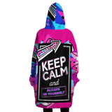 Pink Painted Stylish Art Keep Calm & Always Be Yourself XXL Oversized Snug Hoodie