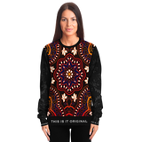 Black & Wild Red Mandala Design with Black Ornamental Sleeve Style Luxury Fashion Sweatshirt