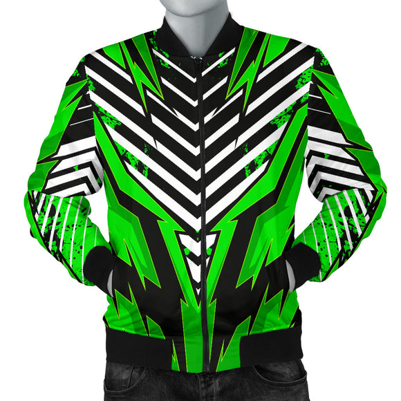 Racing Style Funky Green & Black Vibes Men's Bomber Jacket – This is iT ...