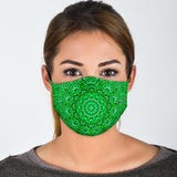 Cool Green Mandala Design Protection Face Mask