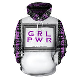 G R L - P W R - Girl Power Simple Luxury design. Positive Girl Boss Quote Hoodie