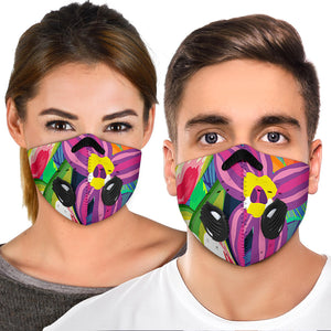Tropical Wild Colorful Flowers Design Premium Protection Face Mask