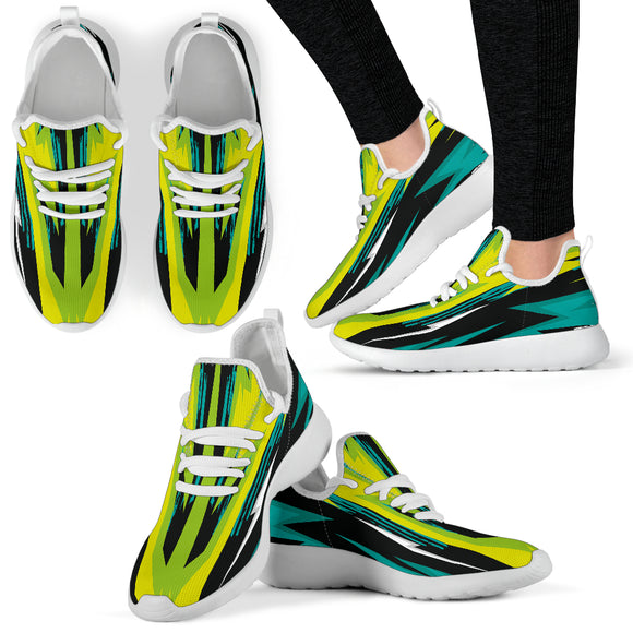 Racing Style Lime Green 2 Mesh Knit Sneakers