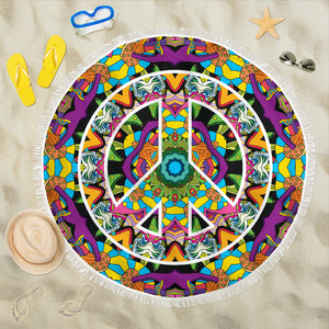 Hippie Peace Mandala Beach Blanket