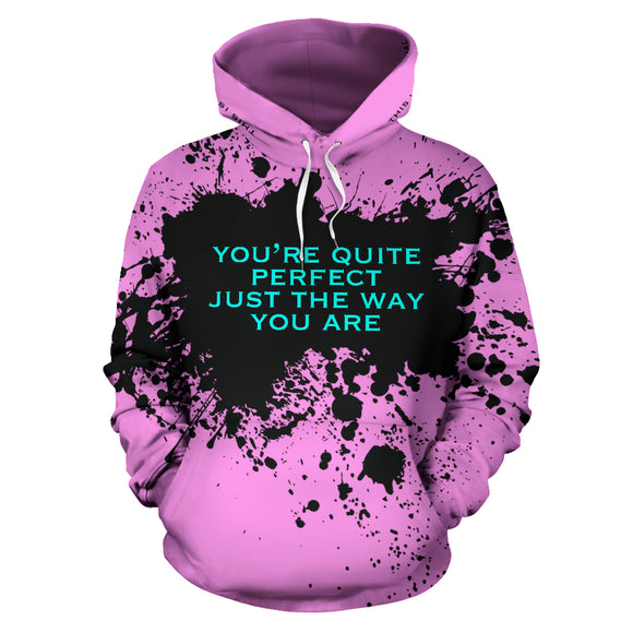 Luxury Pink design Style Hoodie with Quote by Genres. You are perfect