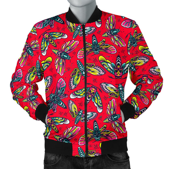 Wild Red With HawkMoth Style Men's Bomber Jacket