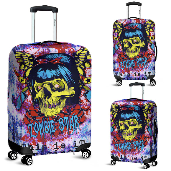 Famous Rock Zombie Star Madam X Great Blue Tie Dye X Ornamental Design Luggage Cover