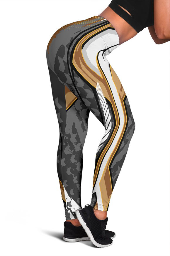 Racing Cosmic Style Black & Brown Vibes Women's Leggings