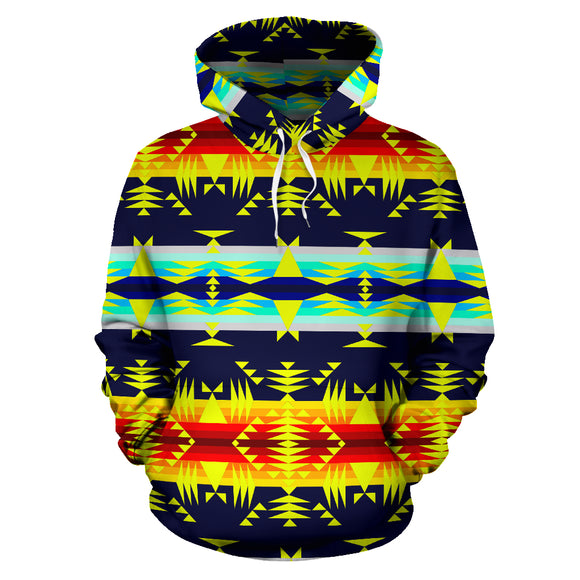 Navy Mountains All Over Hoodie