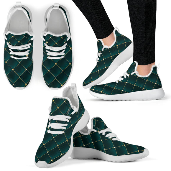 Royal Green Love Mesh Knit Sneakers