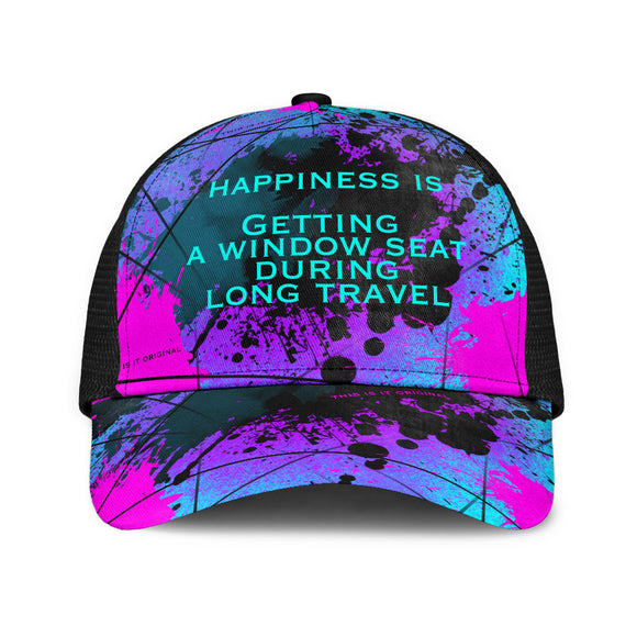 Happiness is getting a window seat during long travel. Street Art Design Mesh Back Cap