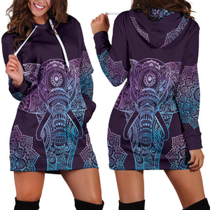 Violet Elephant Women's Hoodie Dress