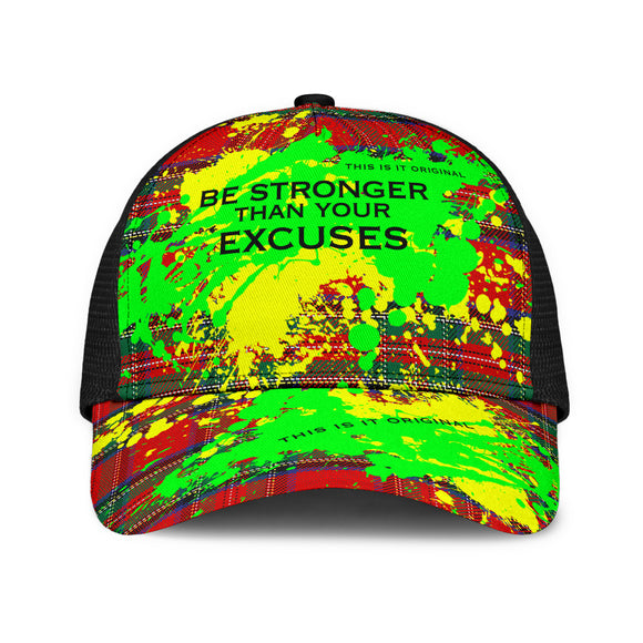 Be stronger than your excuses. Classic Red Tartan Design Mesh Back Cap