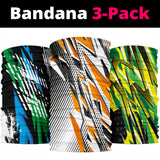 Racing Style Colorful 3 Bandana 3-Pack