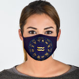 Gold Zodiac Sign Aquarius Protection Face Mask